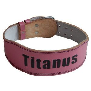 Titánus dámský fitness opasek kožený tmavě růžová - S