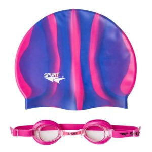 Dětské plavecké brýle SPURT ZEBRA 1100 s čepicí  - růžové