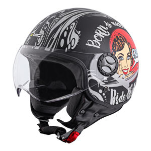 Helma na skútr W-TEC FS-701BG Black Ride  černo-bílá  S (55-56)