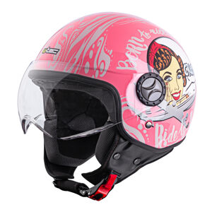 Helma na skútr W-TEC FS-701PG Pink Life  růžovo-bílá  XS (53-54)