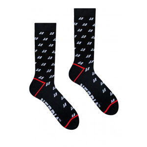 Nebbia N-Pattern vysoké ponožky 104, černá, 39-42