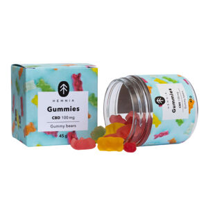 CBD Gummies medvídci Hemnia, 100 mg CBD, 20 ks  třešeň, kiwi, ananas, jahoda