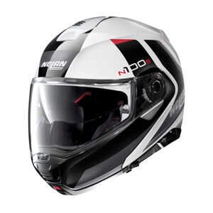 Moto helma Nolan N100-5 Hilltop N-Com P/J  Metal White  L (59-60)