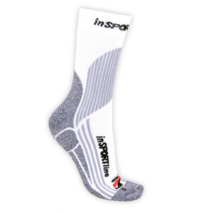 Multifunkční ponožky inSPORTline COOLMAX a ionty stříbra  bílá  XL (42-44)